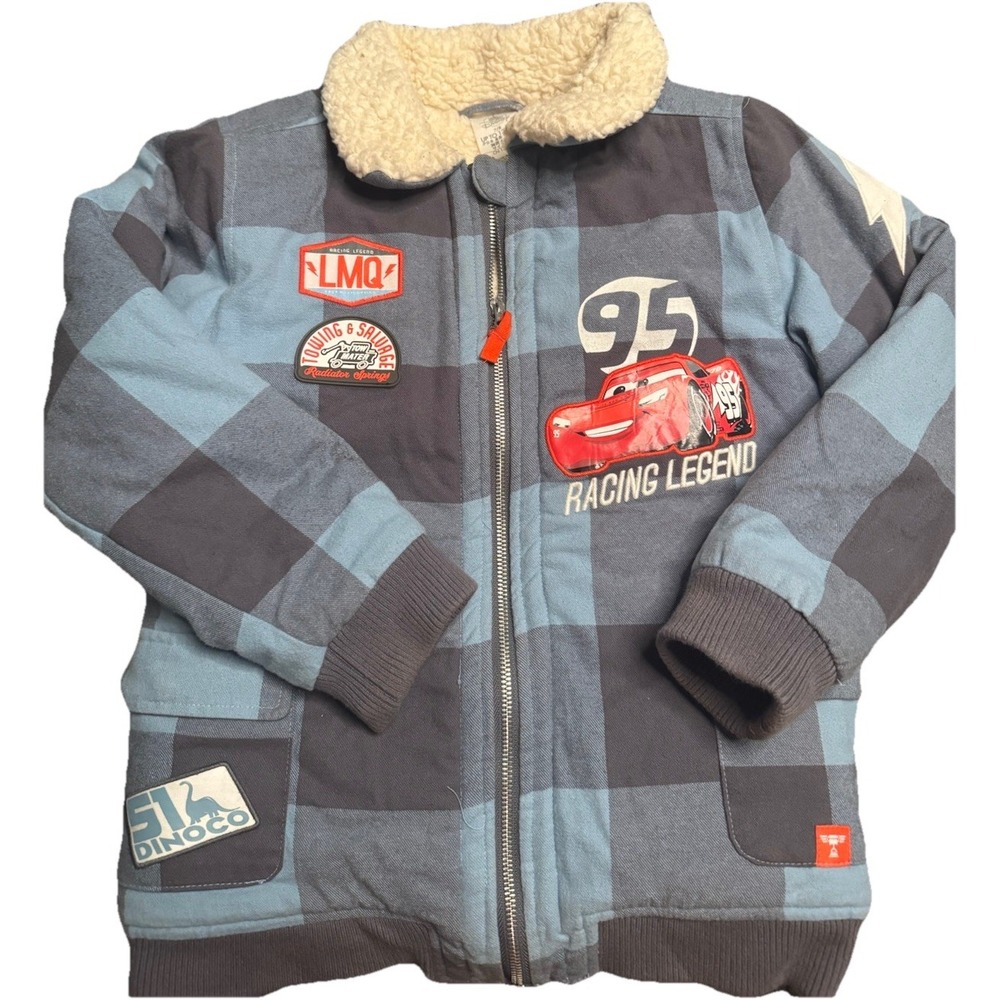 Disney Pixar Lightning Racing Piston Cars Sherpa Heavy Jacket sz 7/8